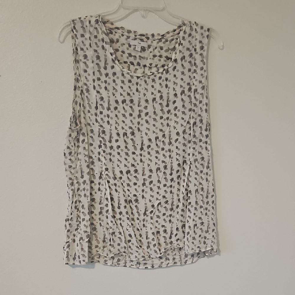 GAP Cream and Black Patterned Tank Top